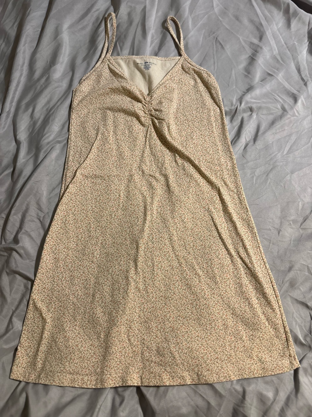 Brandy Melville Cream Floral Mini Slip Dress